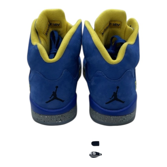 Nike Air Jordan 5 V Retro Laney Blue Yellow Grey Suede CD2720-400 Mens Size 9 - Picture 3 of 7